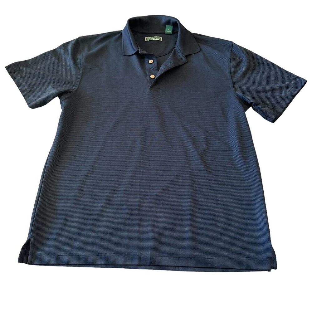 Cubavera Shirt Adult Size Large Navy Blue Short Sleeve Golf‎ Work Casual Polo
